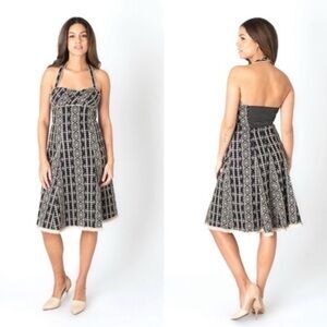 Nanette Lepore Vintage Embroidered Halter Dress size 8! GUC